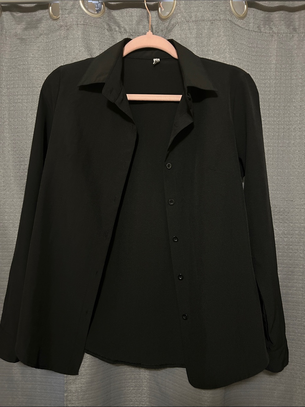 Women's Classic Black Button-Down Shirt - Timeless Long-Sleeve Style